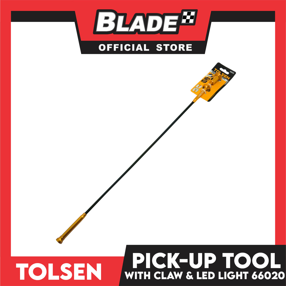 Tolsen Flexible Pick Up Tool With Claw And LED 610mm, 24'' Magnetic 66020