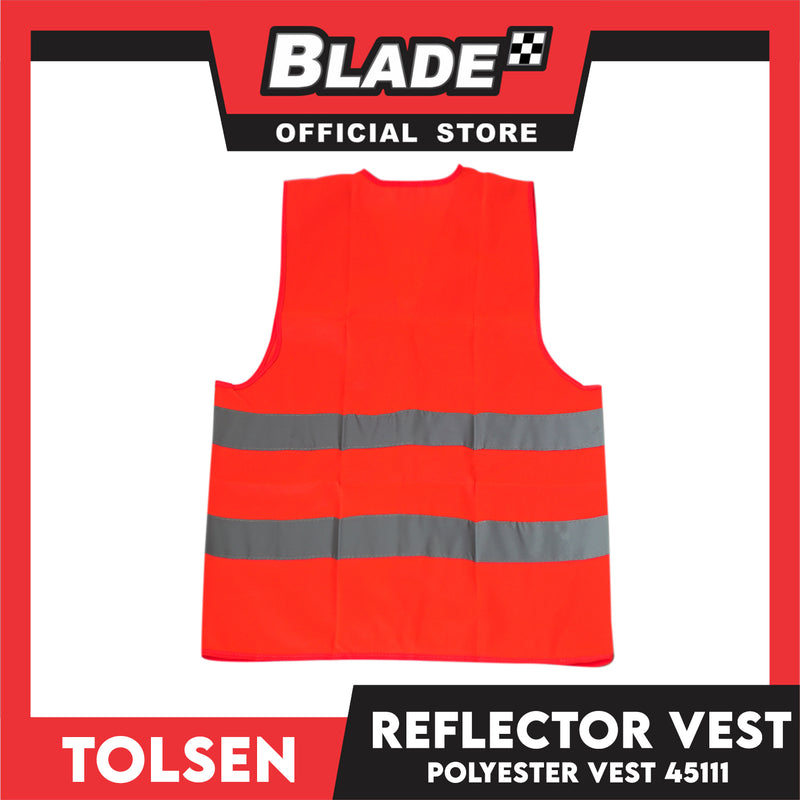 Tolsen 45111 Safety Reflector Vest  (XL) Polyester and High Reflective Tape (Neon Orange)