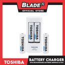 2pcs. Toshiba USB Battery Charger With AA Rechargeable Batteries 2000 mAh