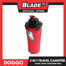Doggo 2 in 1 Travel Canister, Durable Hard Plastic (Red)