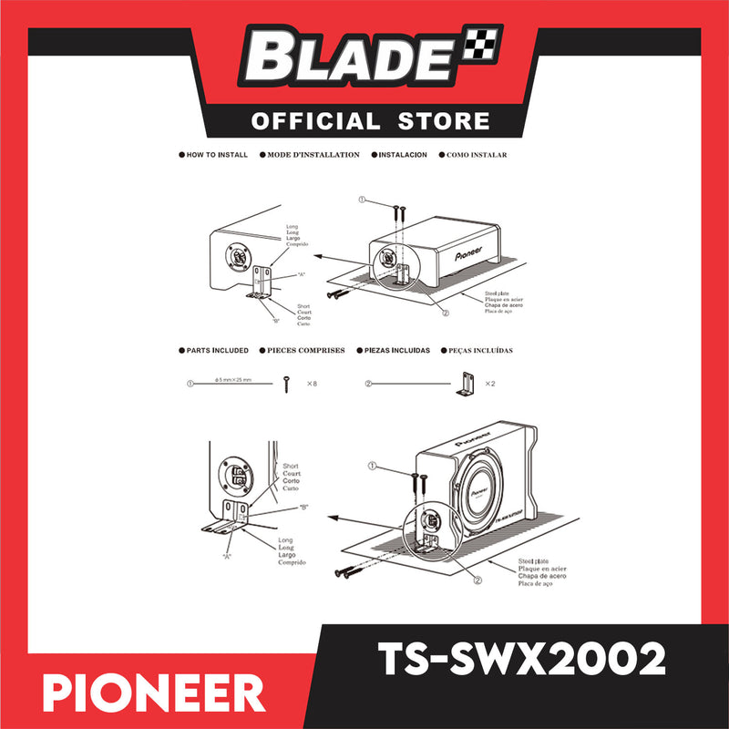 Pioneer TS-SWX2002 600W 8'' Shallow-Mount Pre-Loaded Enclosure Subwoofer