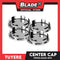 4pcs Toyota Center Cap Toy (Black with Silver) Wheel Center Hub Caps Black Alloy Rim Cover Badges