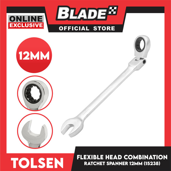 Tolsen 12mm Flexible Head Combination Ratchet Spanner 15238