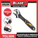 Tolsen 15311 Adjustable Wrench Industrial 300mm 12' ' Max Jaws Opening 35mm, 1-3/8' ' Drop Forged, Comfortble Grip