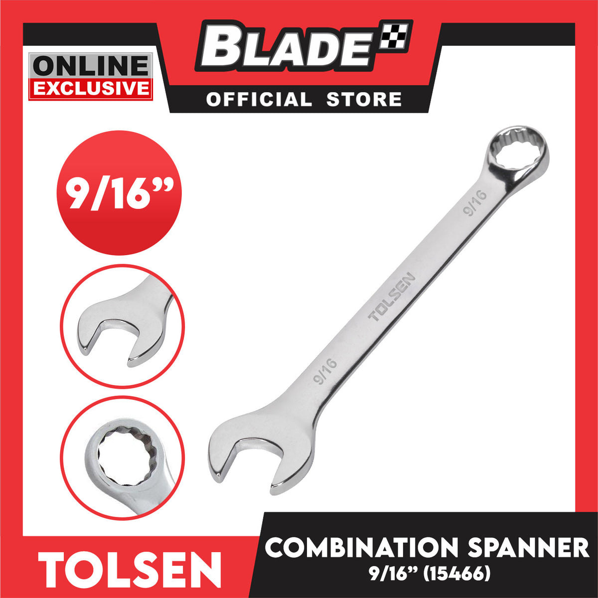 Tolsen 9/16 Combination Spanner Industrial 15466