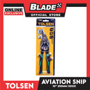 Tolsen 30023 Aviation Snip Industrial (Right) CrMo 250mm 10' ' Anti-Slip Design Reducing Hand, Fatigue Effectively Two-Component Plastic Handle