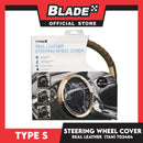 Type S Real Leather Steering Wheel Cover T02484 (Tan)