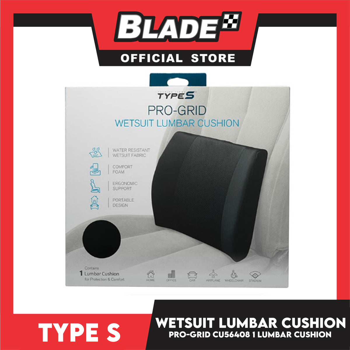 Type S Pro-Grid Wetsuit 1 Lumbar Cushion CU56408