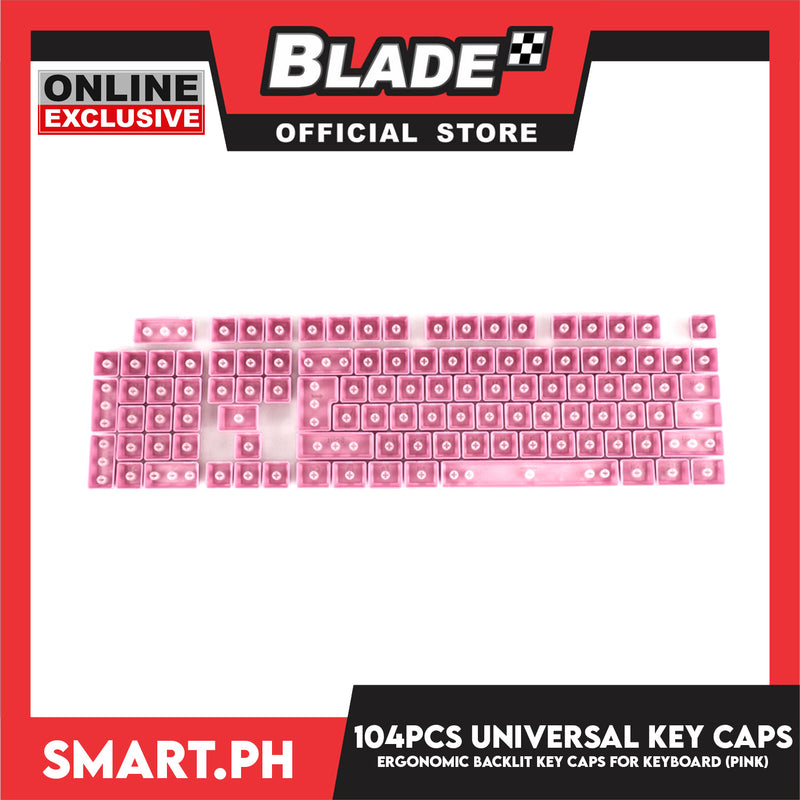 104 Key Caps Universal Ergonomic Backlit Key (Pink) for Mechanical Keyboard
