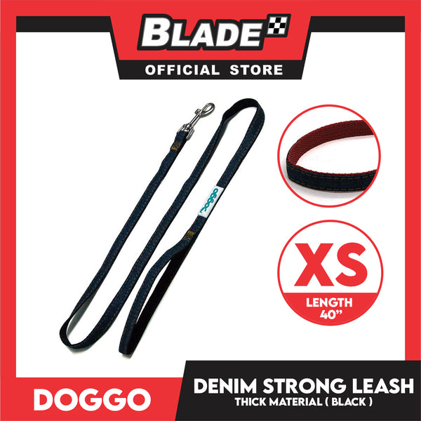 Doggo Strong Leash Denim Design Extra Small (Black) Leash for Your Dog
