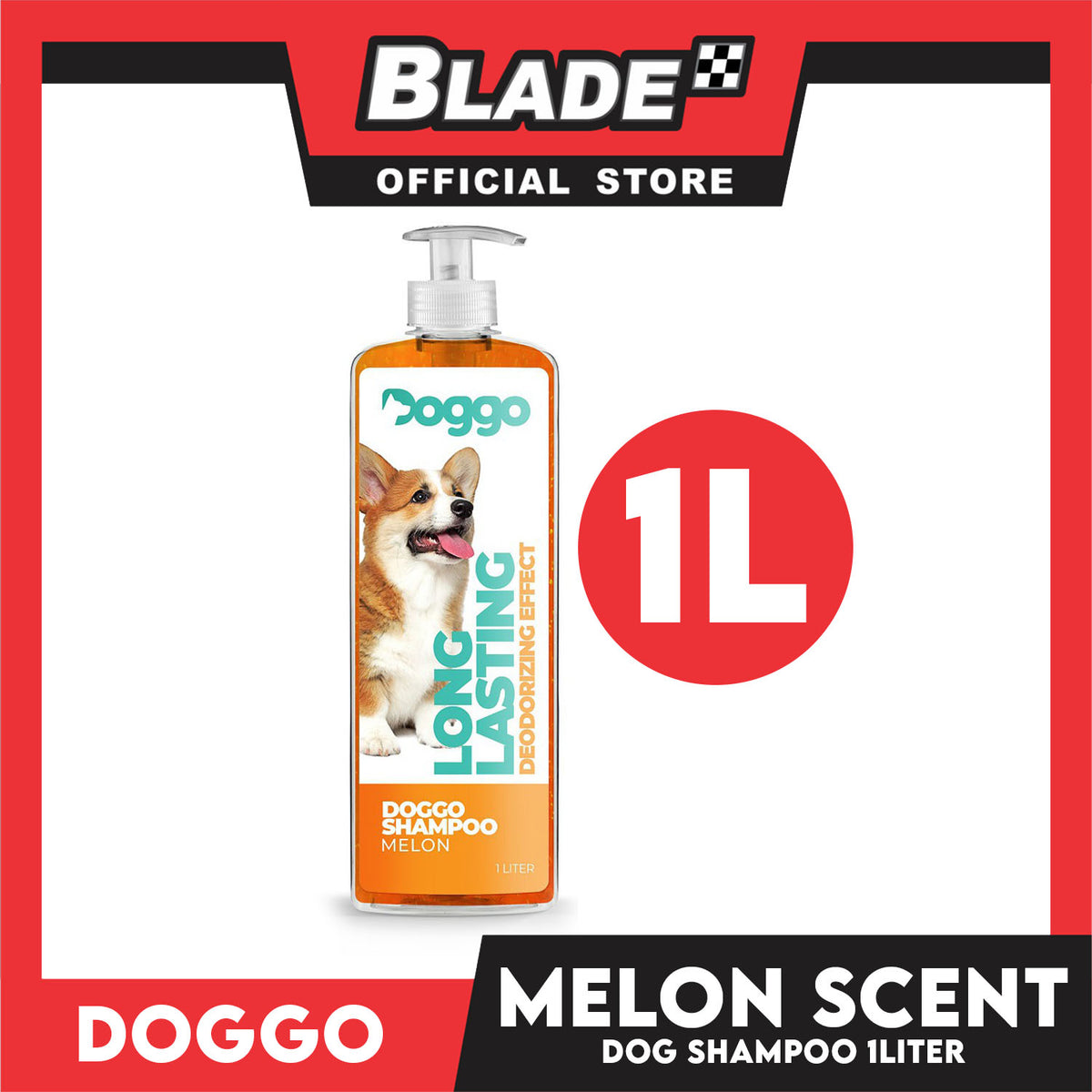 Doggo Shampoo Long Lasting Deodorizing Effect 1 Liter (Melon) Shampoo for Your Pet