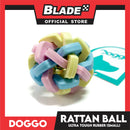 Doggo Rattan Ball Rubber with Bell (Small) Toy for Dog