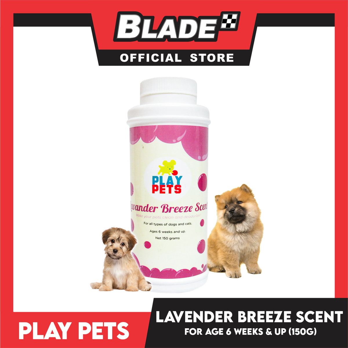 Play Pets Dry Shampoo 150g (Lavender Breeze Scent) For All Types Of Dogs And Cats