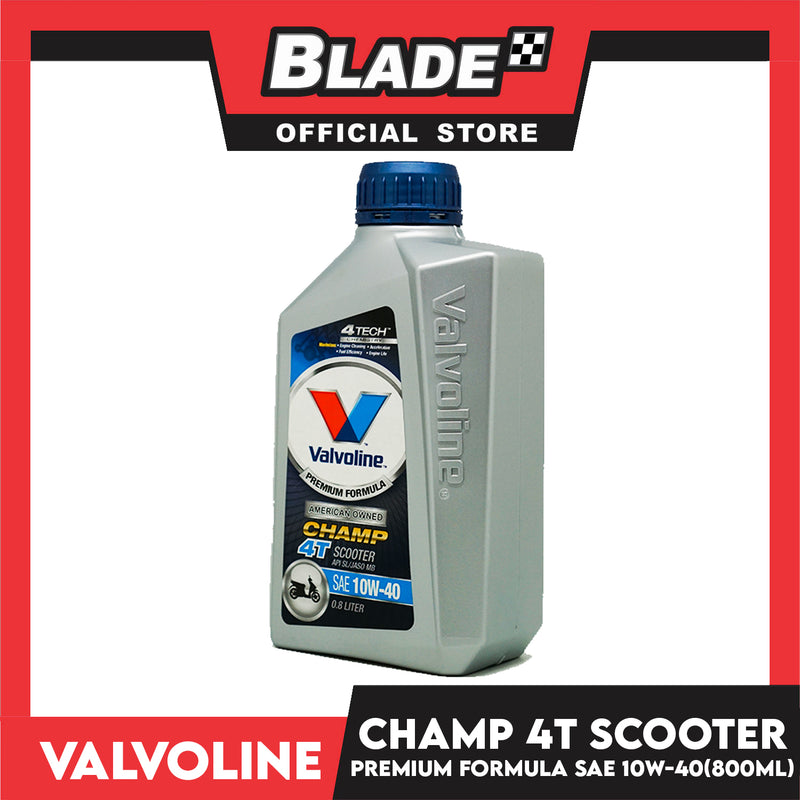 Valvoline Premium Formula Champ 4T Scooter API SL/JASO MB SAE 10W-40 800mL 4 Tech Chemistry