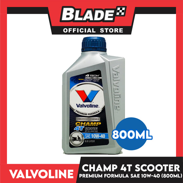 Valvoline Premium Formula Champ 4T Scooter API SL/JASO MB SAE 10W-40 800mL 4 Tech Chemistry