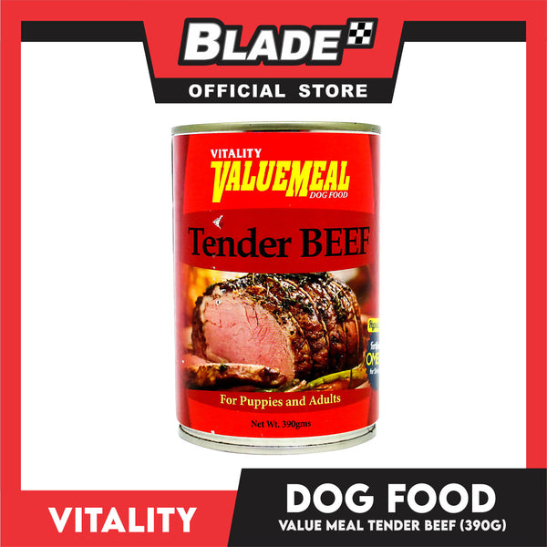 Vitality ValueMeal Canned Dog Food For Puppies And Adults 390g (Tender Beef) Dog Food, Dog Wet Food