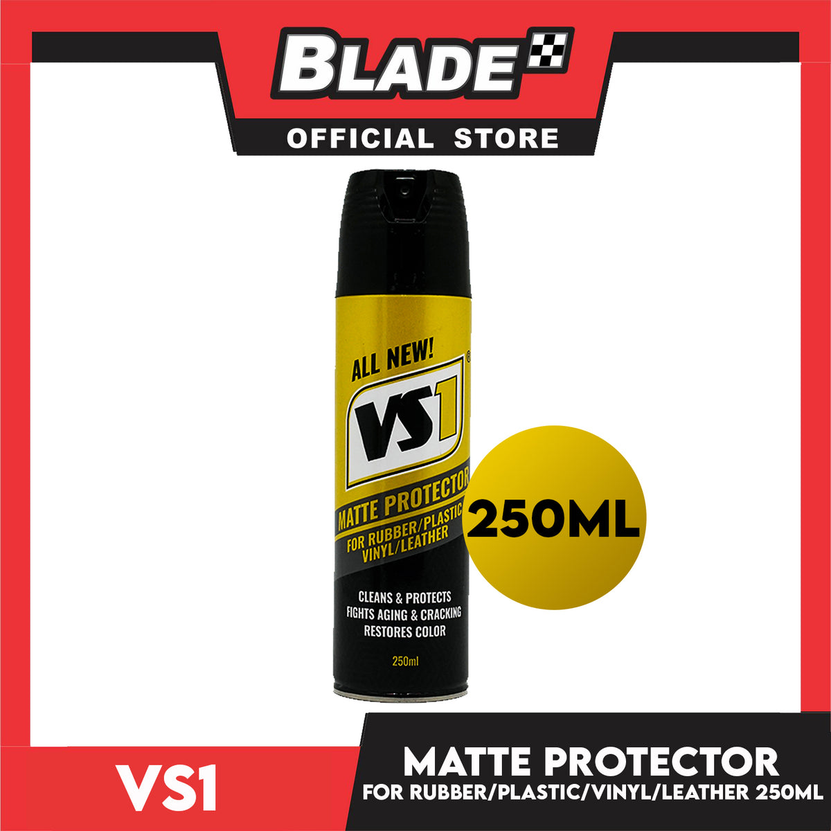 VS1 Protector Original Spray Matte 250ml for Rubber, Plastic,Vinyl and Leather
