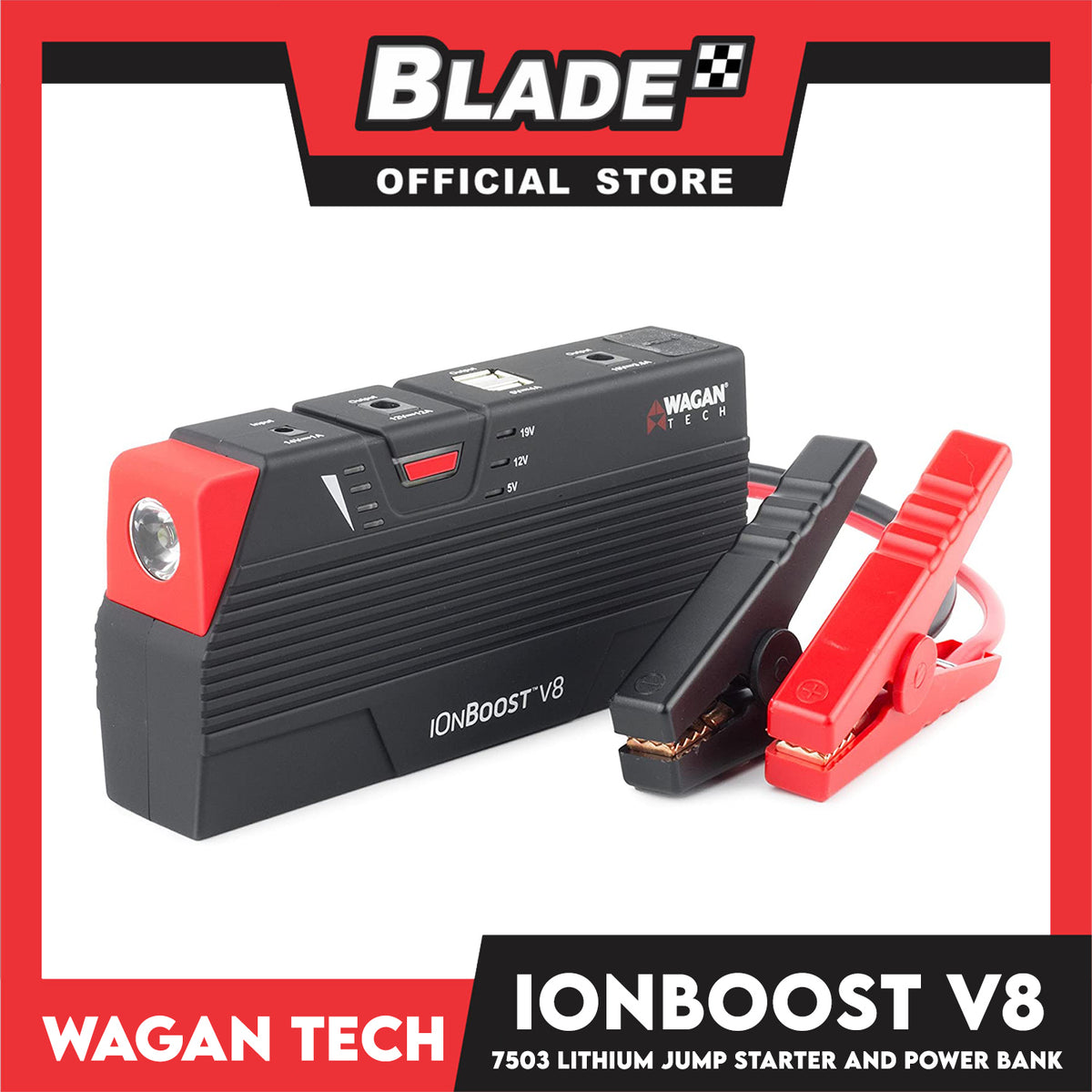 Wagan Tech 7503 IonBoost V8 Lithium Jump Starter and Power Bank