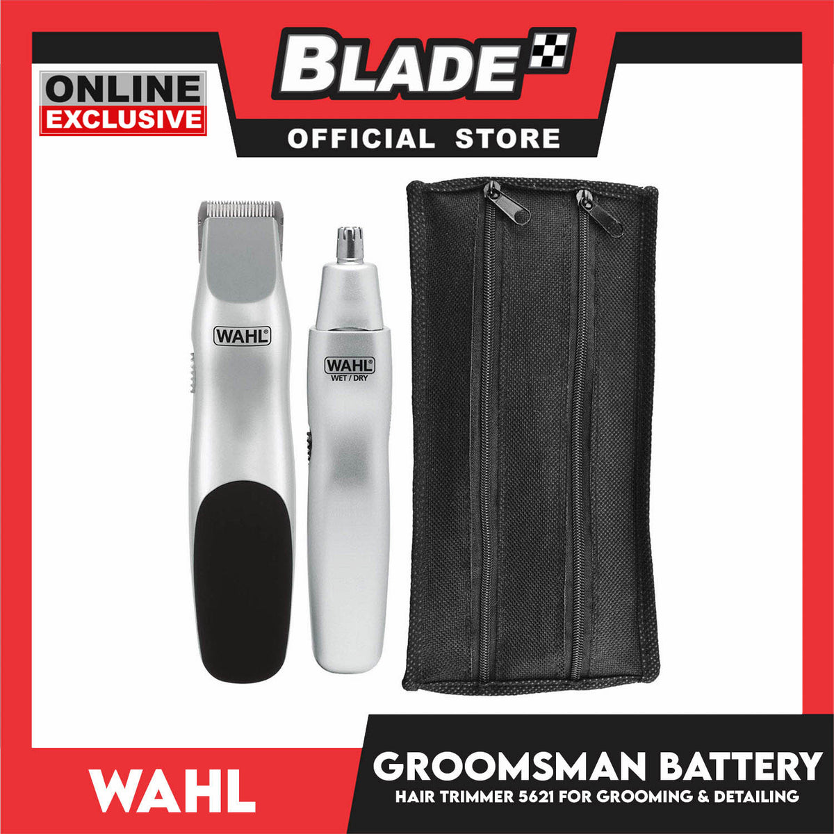 Wahl Groomsman Battery 5621 Powered Beard, Mustache & Nose Hair Trimmer for Detailing & Grooming-  Wireless Razor, Trimmer, Shaver, Detailer, Outliner, Groomer & Touch up