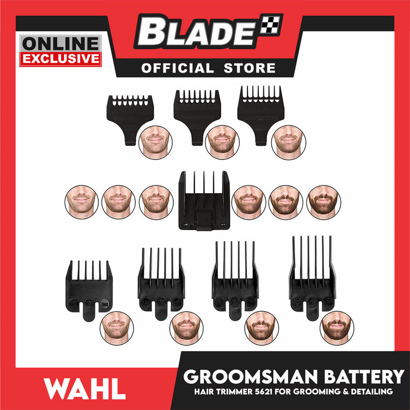 Wahl Groomsman Battery 5621 Powered Beard, Mustache & Nose Hair Trimmer for Detailing & Grooming-  Wireless Razor, Trimmer, Shaver, Detailer, Outliner, Groomer & Touch up