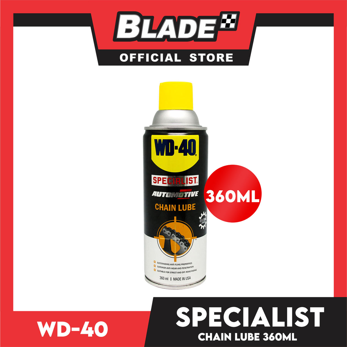WD-40 Specialist Automotive 35102 Chain Lube 360mL