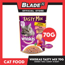 Whiskas Tasty Mix For Adult 1+ Year Cat Food 70g (Chicken Tuna Carrot In Gravy) Cat Wet Food, Cat Pouch Food