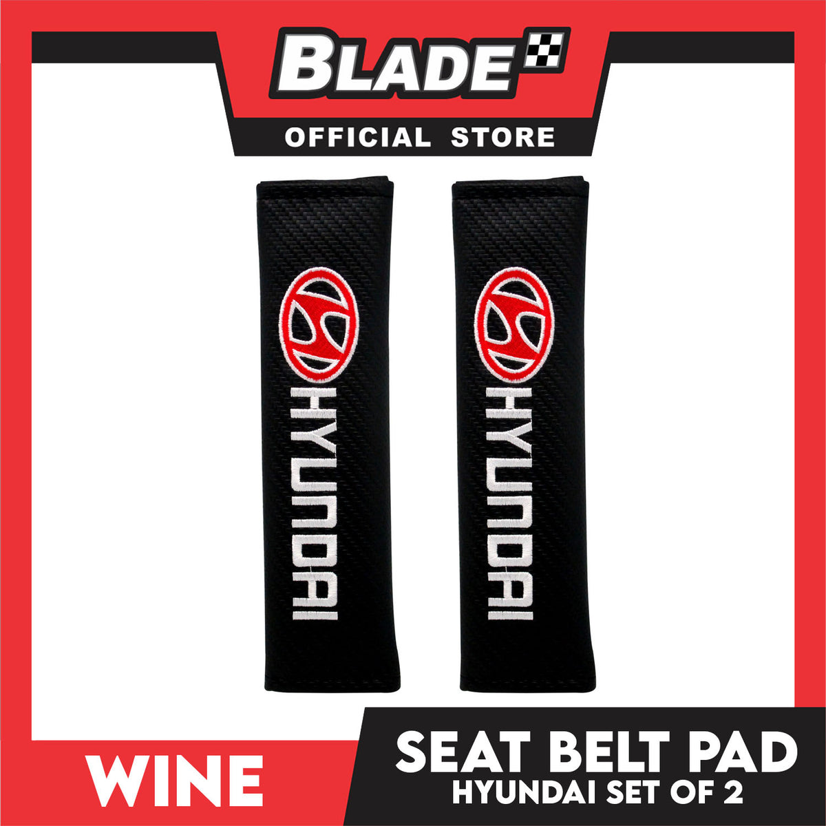 Wine Seat Belt Pad (Hyundai) Set of 2