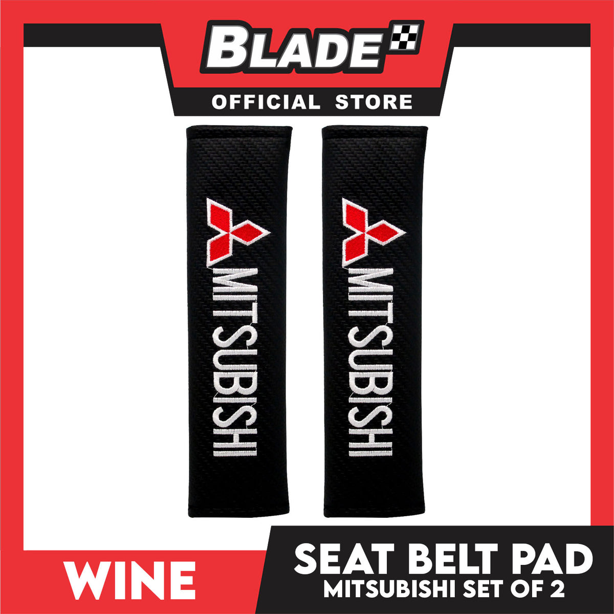 Wine Seat Belt Pad (Mitsubishi) Set of 2