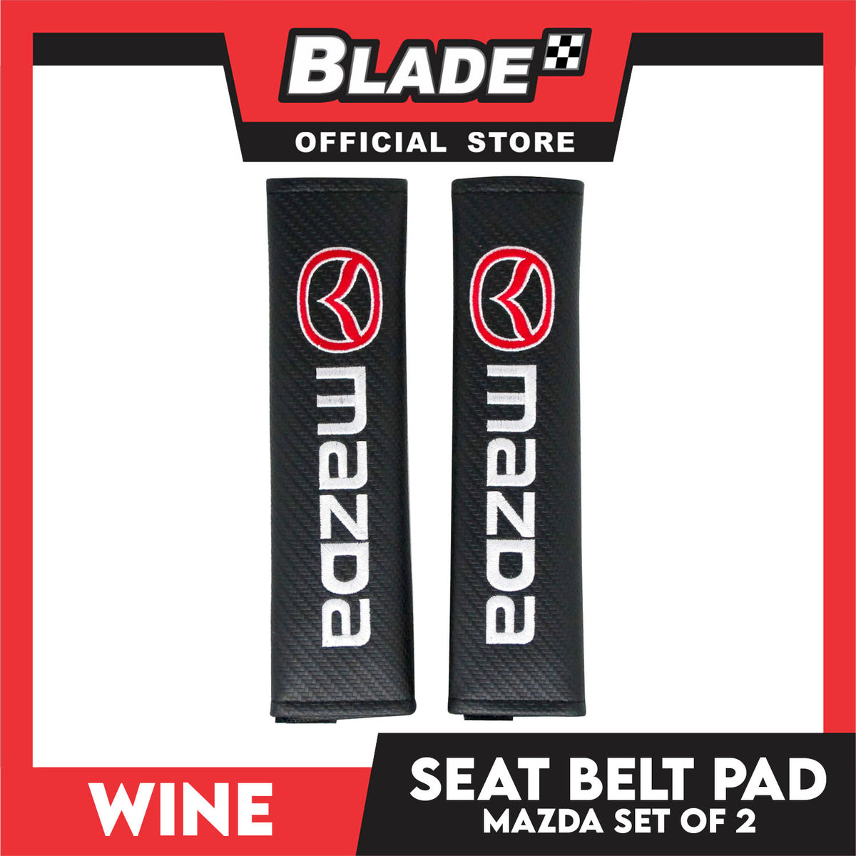 Wine Seat Belt Pad (Mazda) Set of 2