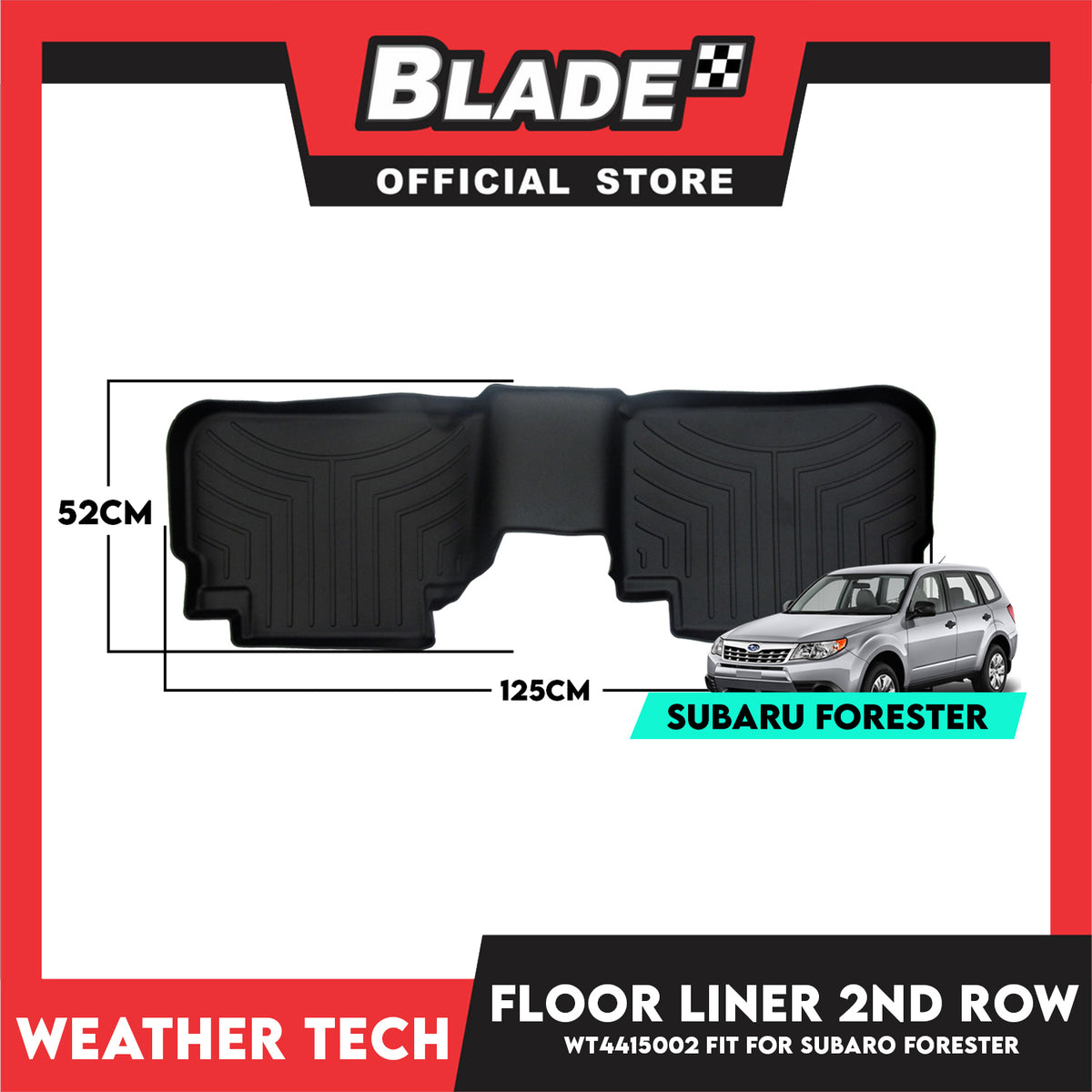 WeatherTech Floor Liner WT4415002 2nd Row (Black) Fit for Subaru Forester