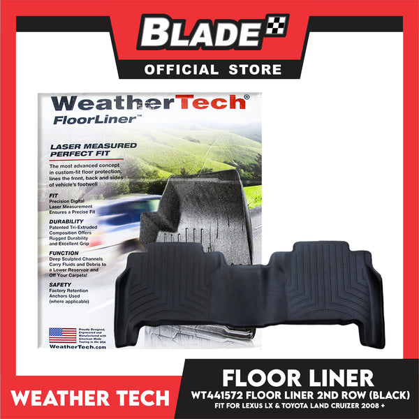 WeatherTech Rear Floor Liner WT441572 2nd Row (Black) Fit for Lexus LX 2008+ & Toyota Land Cruizer 2008+