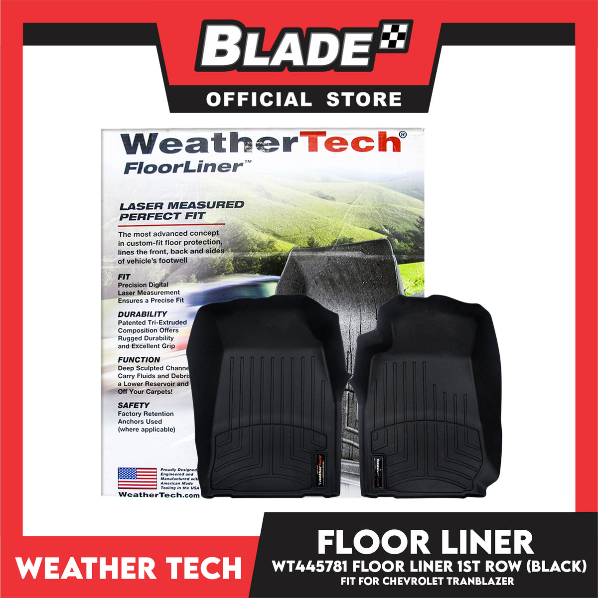 WeatherTech Floor Liner WT445781 1st Row (Black) Fit for Chevrolet TrailBlazer 2012-15