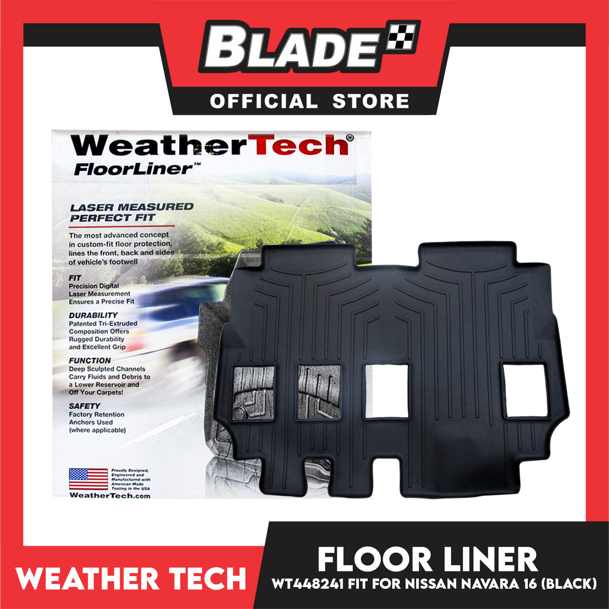 WeatherTech Floor Liner WT448241 (Black) Fit for Nissan Navara 2016
