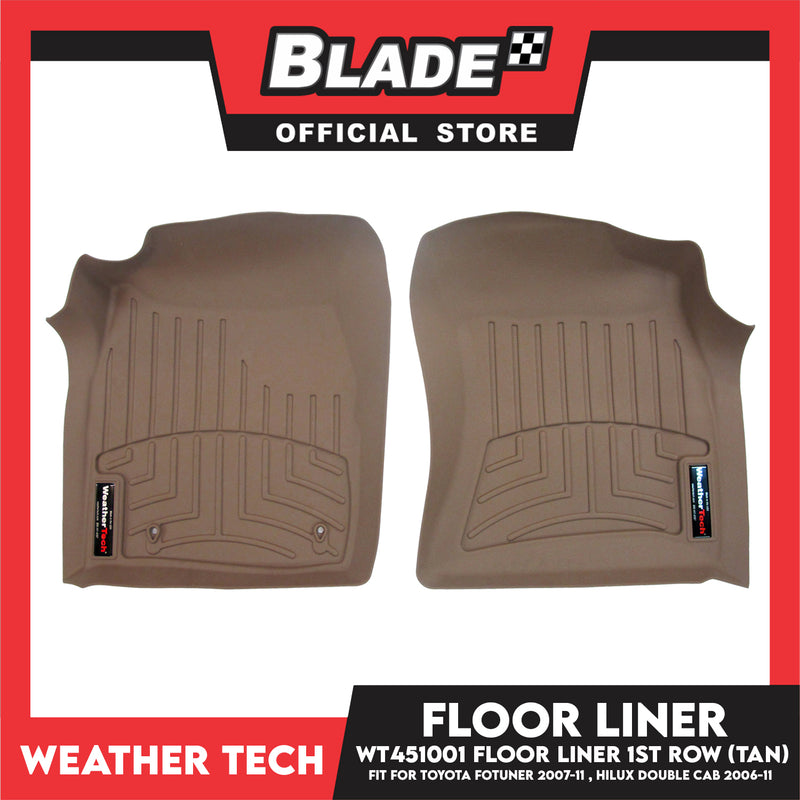 WeatherTech Floor Liner WT451001 1st Row (Tan) Fit for Toyota Fortuner 07-11, Hilux Double Cab 06-11