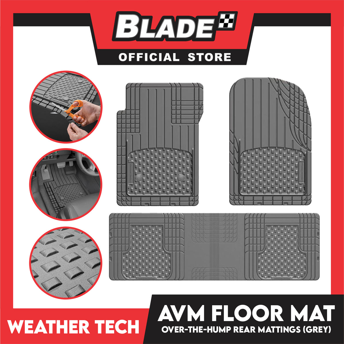 WeatherTech Universal Fit Over-The-Hump Rear Floor Liner WT11AVMOT(Grey)