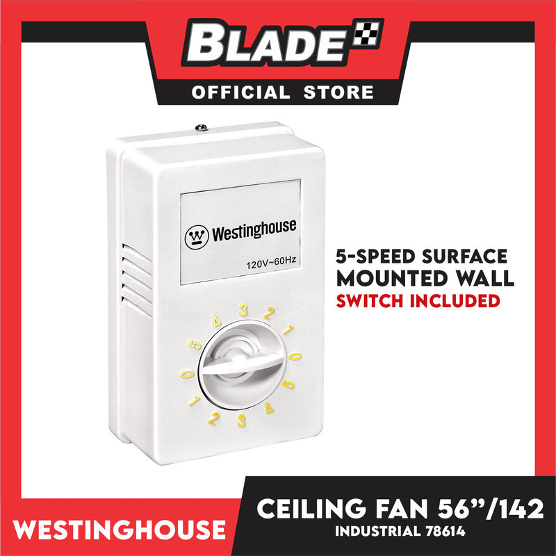 Westinghouse Ceiling Fan 56'' 142cm 78614 Brushed Nickel Finish Industrial Fan