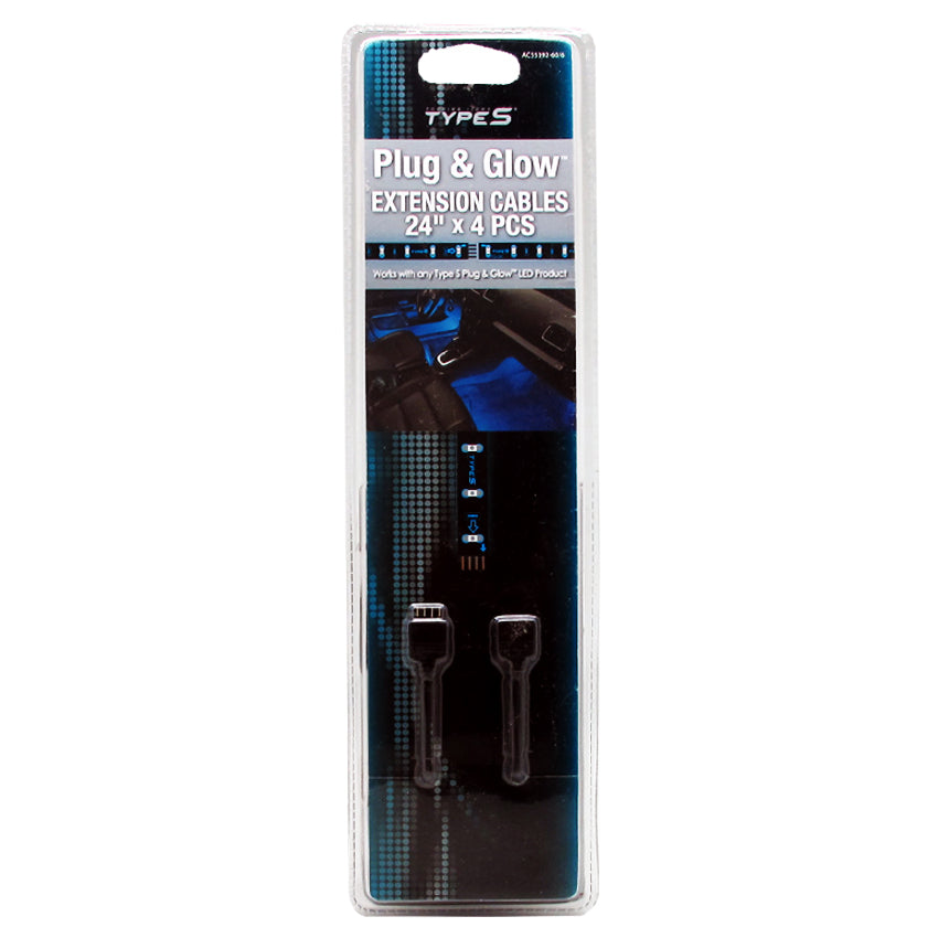 Type S 24" x 4 Plug & Glow Extension Cables (4PCS.)