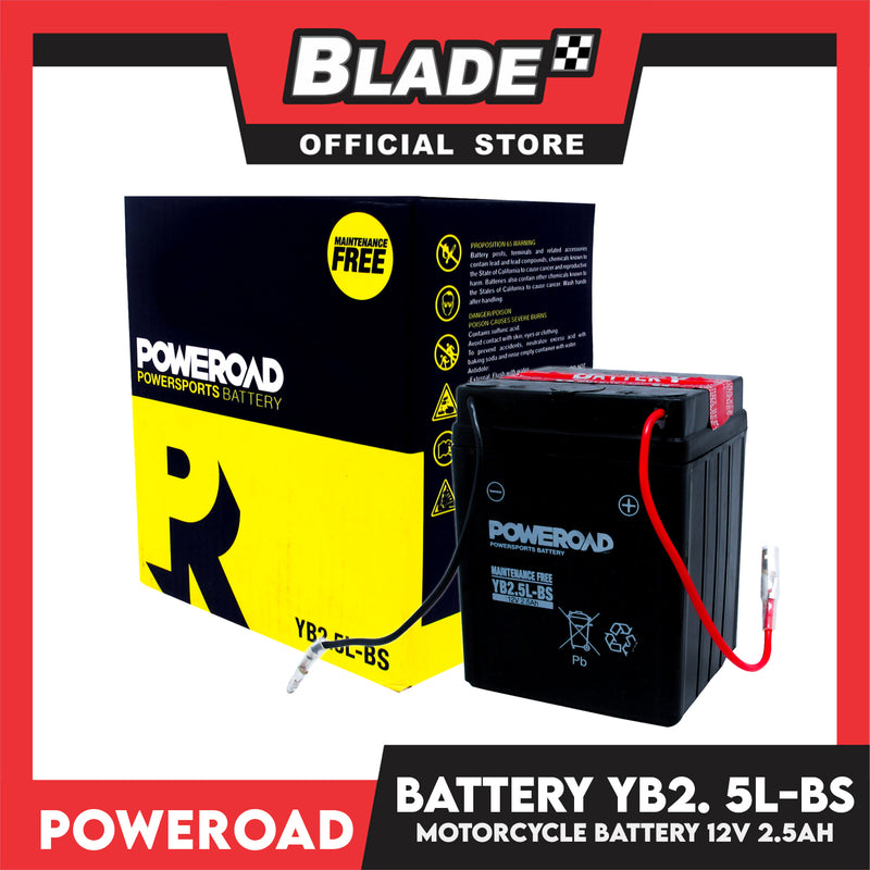 Poweroad Maintenance-free Motorcycle Battery YB2. 5L-BS
