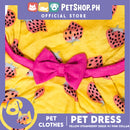 Pet Dress Yellow Strawberry  with Collar (Small) for Puppy, Small Dogs and Cats