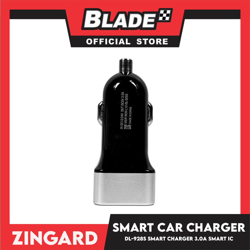 Zingard Smart Charger 3.0A Smart IC USB Charger Twin Port DL-928S for Android and iOS (Black) Car Charger