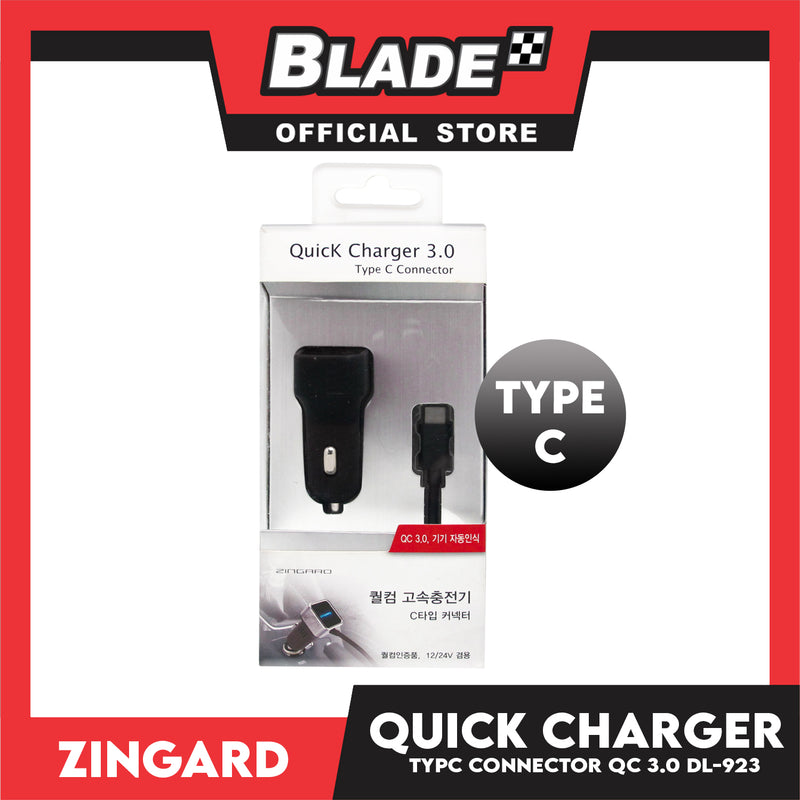 Zingard Car Charger Quick Charger 3.0 Qualcomm DL-923 3.0A Type-C for Android. Samsung, Huawei, Xiaomi, Oppo. Also compatible to other various digital devices