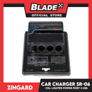 Zingard Car Charger Cig. Lighter Power Port 3 USB SR-06