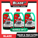 Blade Wash and Wax 1Liter (Bundle of 3)- Removes Dirt, Clean and Shine Your Car Surface