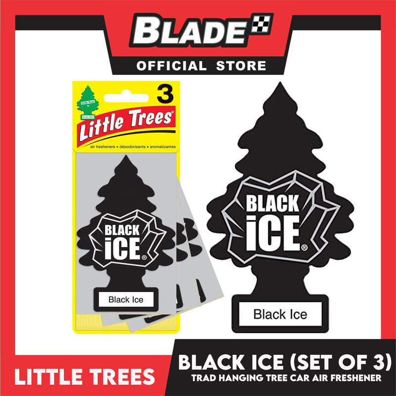 6pcs Little Trees Car Air Freshener 10155 (Black Ice) Hanging Tree Provides Long Lasting Scent