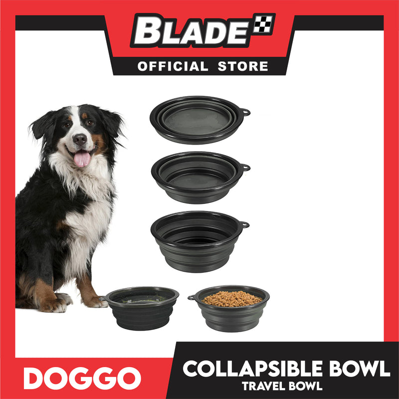 Doggo Collapsible Travel Bowl Large Size (Blue) Foldable Pet Feeding Bowl