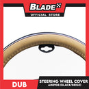 Dub Steering Wheel Cover AN8908 (Black/Beige) for Toyota, Mitsubishi, Honda, Hyundai, Ford, and more