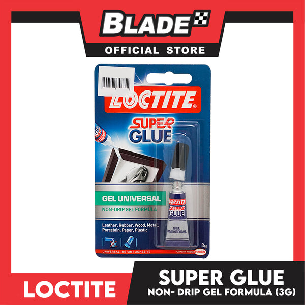 Loctite Super Glue Gel Universal Non-Drip Gel Formula 3g for  Leather, Rubber, Wood, Metal, Porcelain, Paper and Plastic