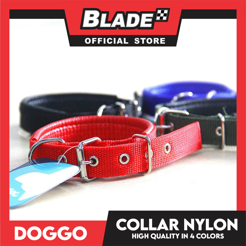 Doggo Dog Collar Adjustable Buckle Large Size (Red) Collar Nylon for Dog