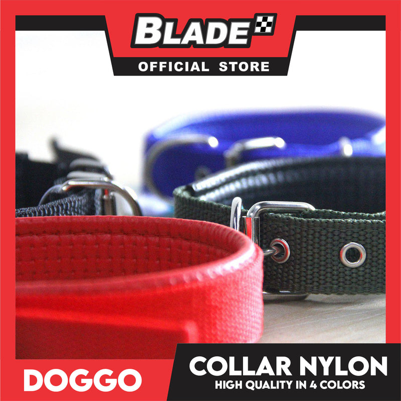 Doggo Dog Collar Adjustable Buckle Large Size (Blue) Collar Nylon for Dog