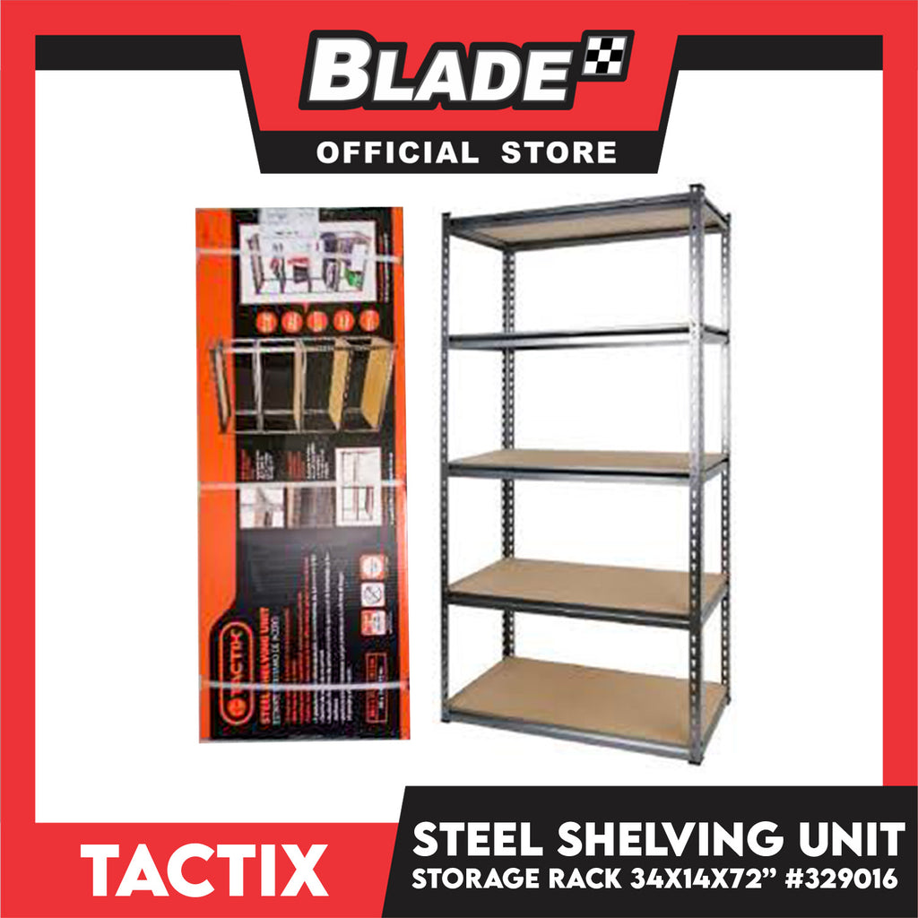 Tactix Steel Shelving Unit Storage Rack 34X14X72in 5-Layer 329016 ...